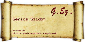 Gerics Szidor névjegykártya